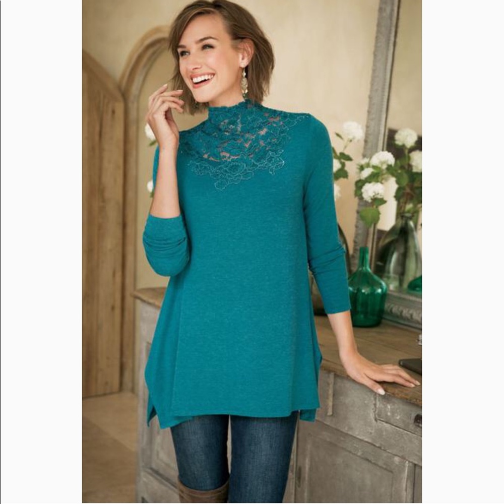 Soft Surroundings Tamora Lace Top